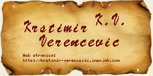 Krstimir Verenčević vizit kartica